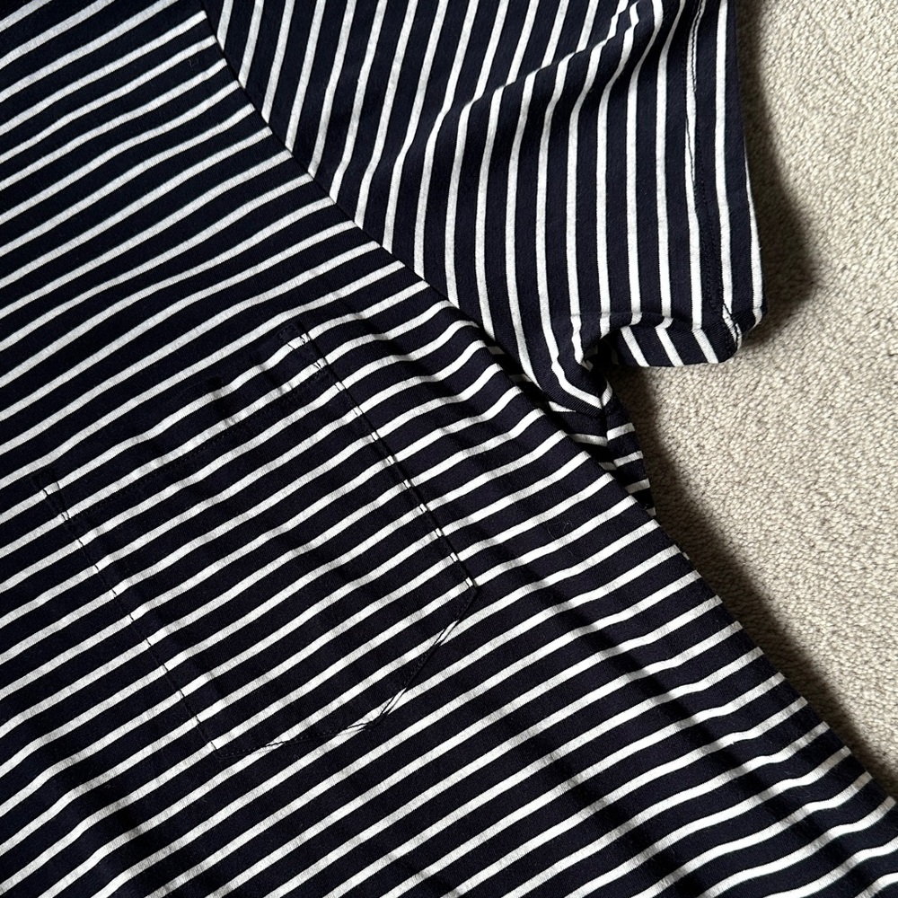 Club Monaco Navy and White Striped Men's Shirt! - Picture 3 of 8